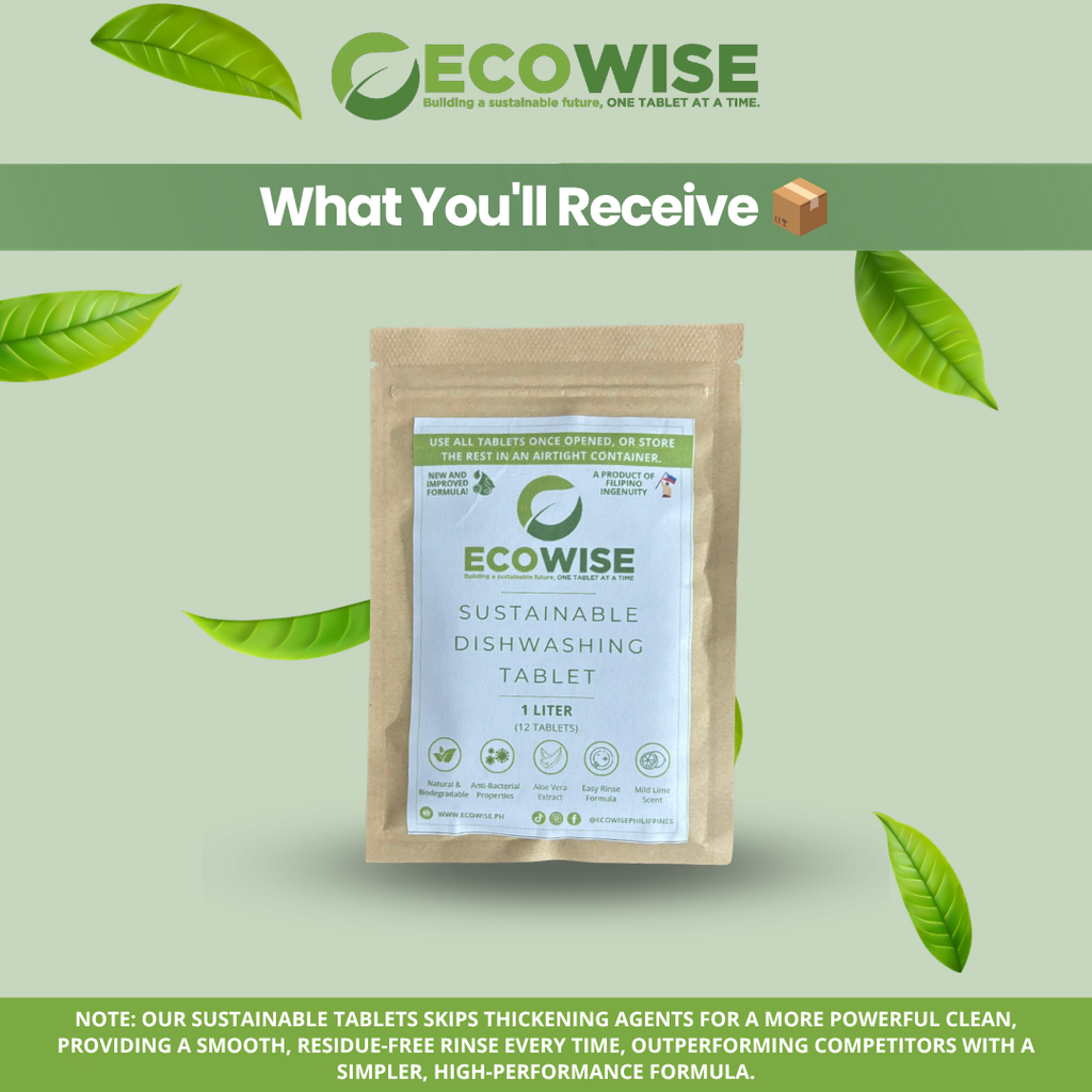 Ecowise Dishwashing Tablets Refill Pack | Lime Scent + Aloe Vera