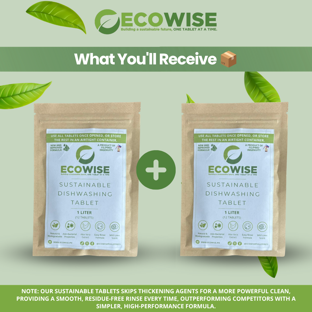 Ecowise Dishwashing Tablets Refill – 48 Tablets | Makes 4-6L | Lime Scent + Aloe Vera