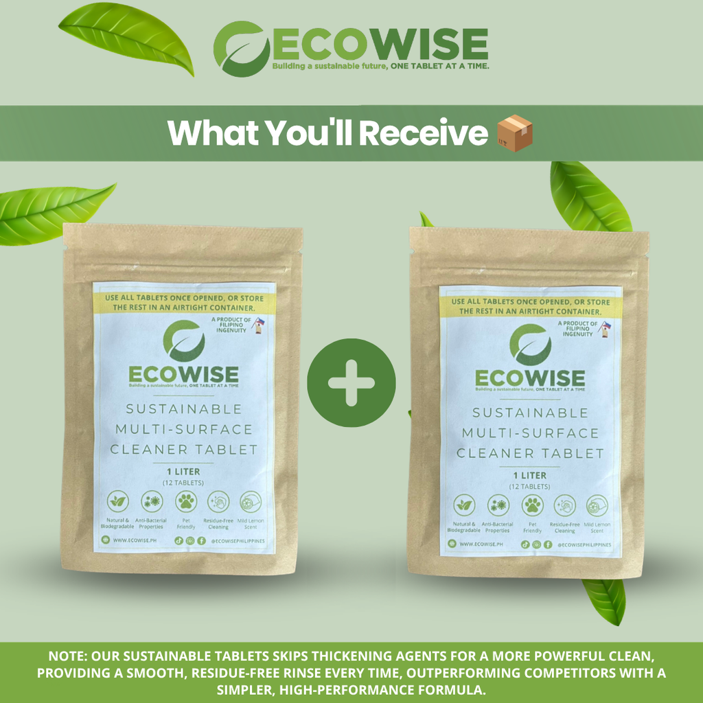 Ecowise Multi-Surface Cleaner Tablets Refill – 48 Tablets | Makes 4-6L | Lemon Scent | Pet Friendly