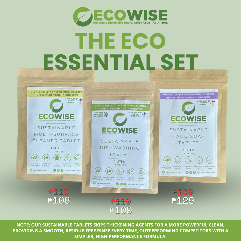 THE ECO ESSENTIAL SET - Dishwashing , Hand Soap and Multi Surface Tablet in One Discounted BUNDLE!