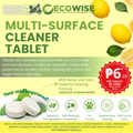 Ecowise Multi-Surface Cleaner Tablets Refill – 48 Tablets | Makes 4-6L | Lemon Scent | Pet Friendly