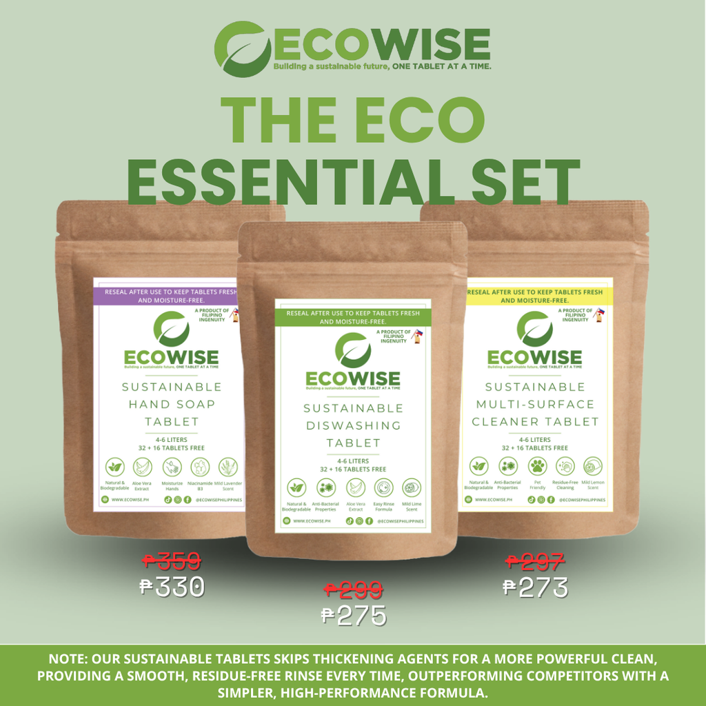 THE ECO ESSENTIAL SET - Dishwashing , Hand Soap and Multi Surface Tablet in One Discounted BUNDLE!