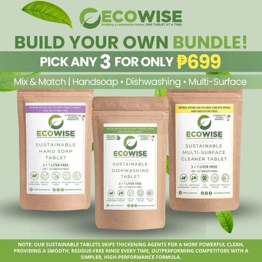 Any 3 for ₱699 | Ecowise Saver Bundle | 4L Pack (3+1 Free) | Dishwashing • Handsoap • Multi-Surface