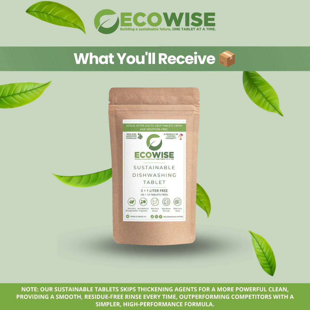 Ecowise Dishwashing Tablets Refill Pack | Lime Scent + Aloe Vera