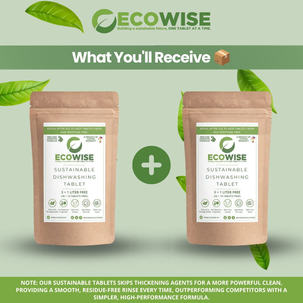 Ecowise Dishwashing Tablets Refill – 48 Tablets | Makes 4-6L | Lime Scent + Aloe Vera