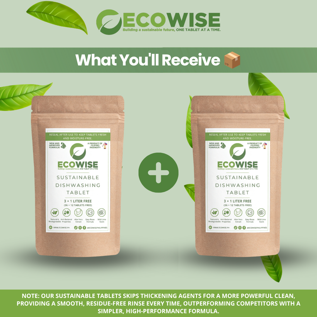 Ecowise Dishwashing Tablets Refill – 48 Tablets | Makes 4-6L | Lime Scent + Aloe Vera