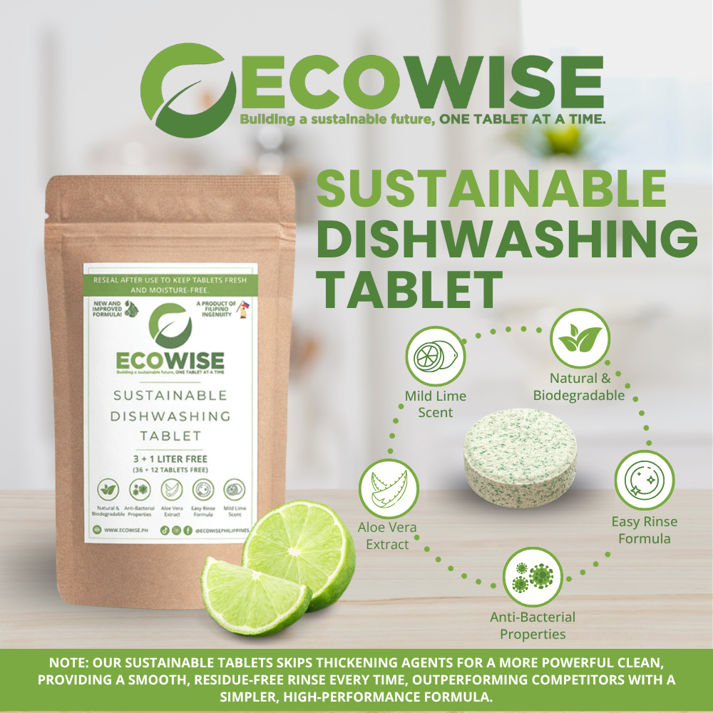 Ecowise Dishwashing Tablets Refill Pack | Lime Scent + Aloe Vera